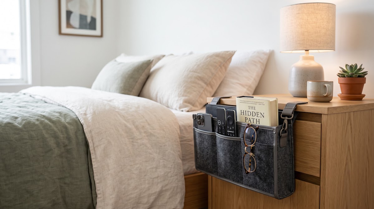 Best Bedside Caddies for Small Bedrooms (2026) - BEST PREMIUM — IN CONTEXT