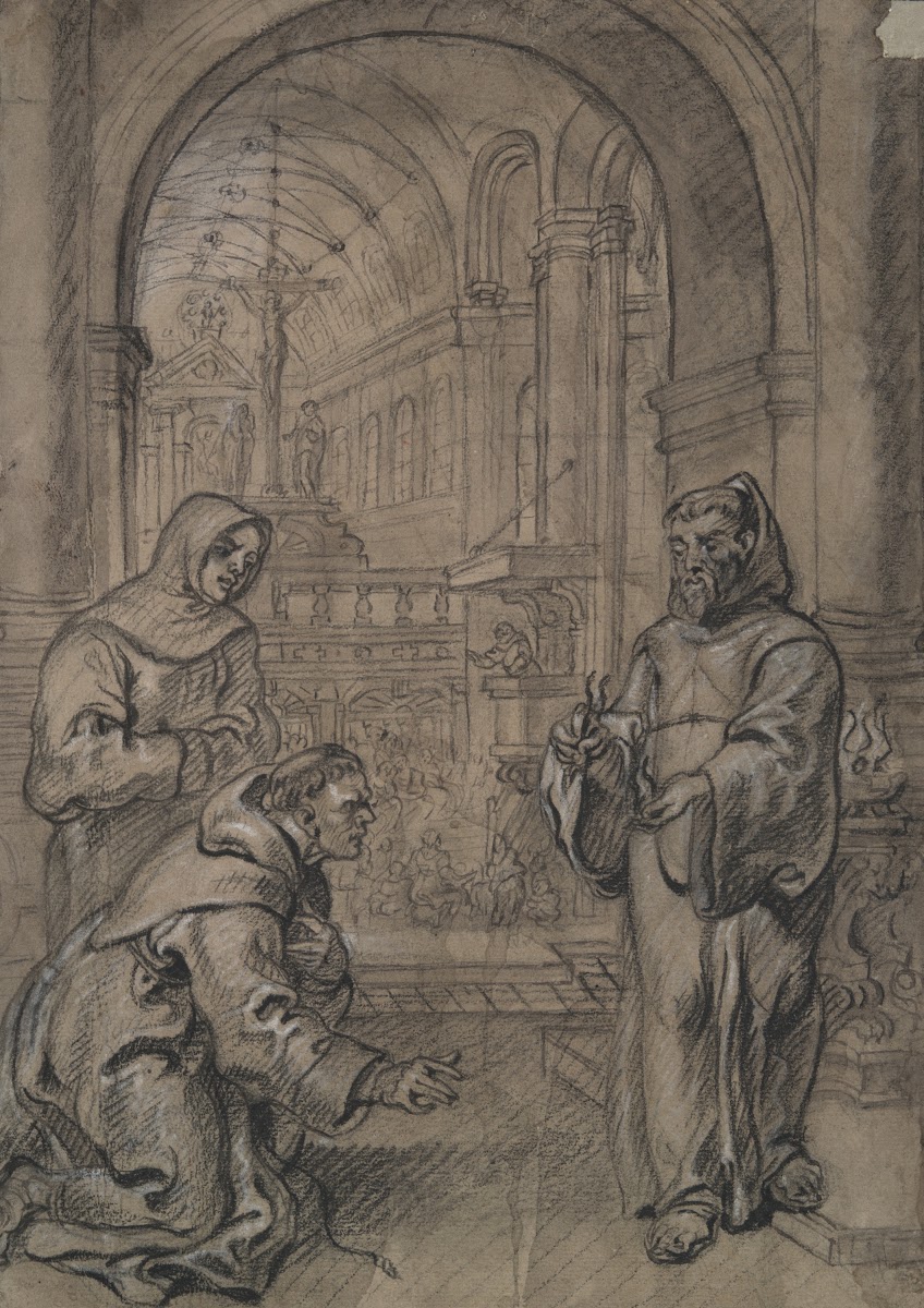 St Francis of Paula Holding Live Coal in hisHands 17thcentury