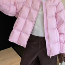 Short women's down jacket in modern style