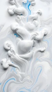 White and Blue Liquid Swirl Abstract Texture