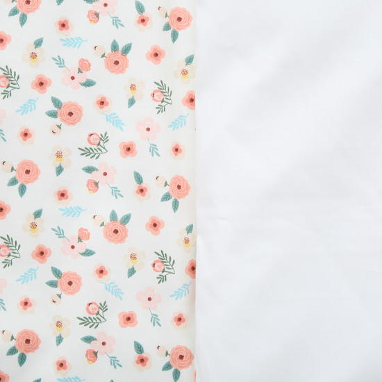 Детское сменное постельное белье 4 эл Twins Satin Limited Flowers розовый/экрю