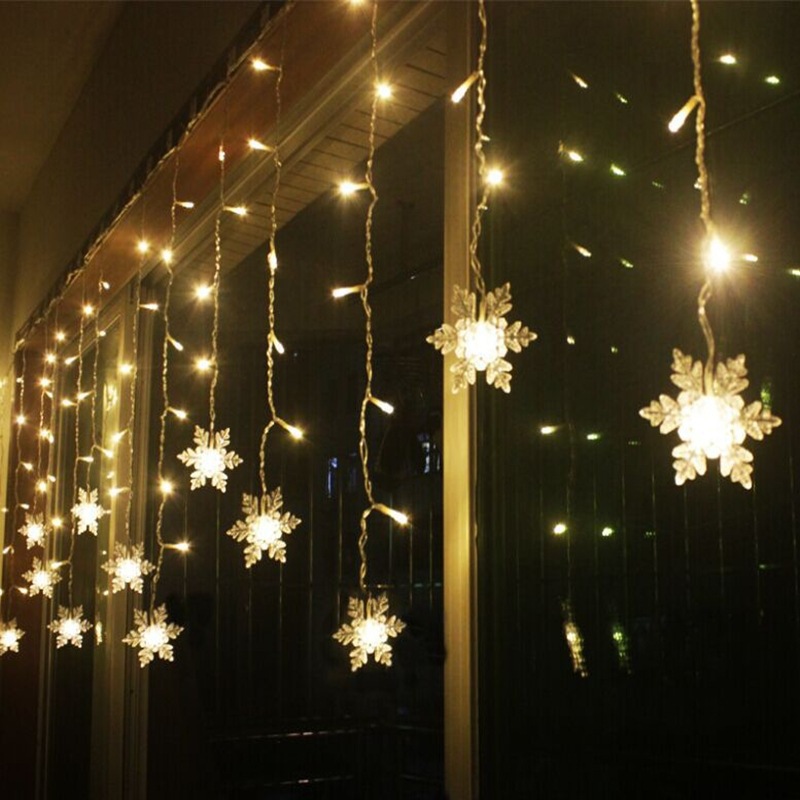 LED Snowflake Curtain Light String