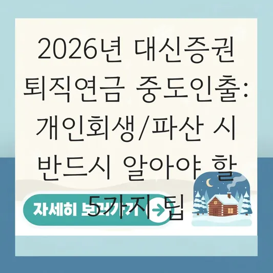 대신증권 퇴직연금 개인회생 파산 중도인출 하는 법 대표 이미지