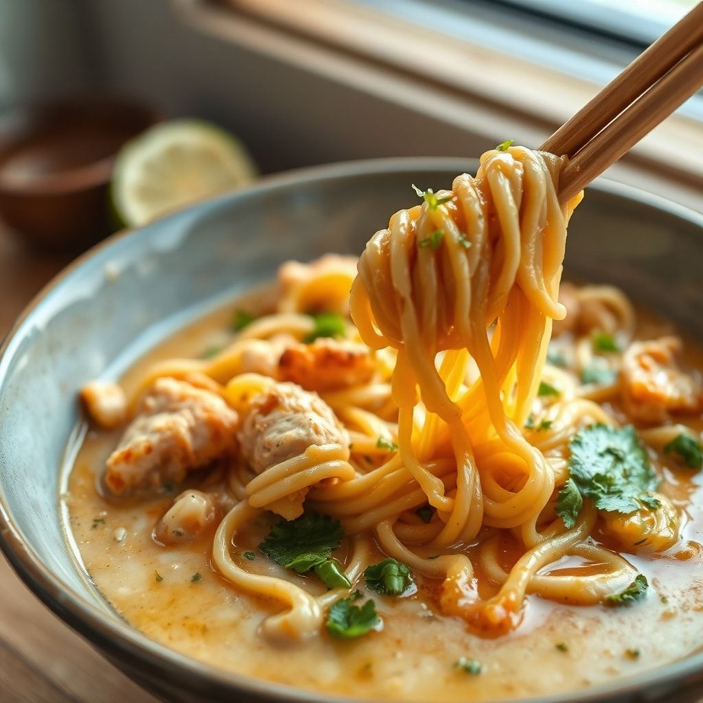 Creamy Chicken Ramen Recipe for Easy Weeknight Dinner in 30 Minutes finished