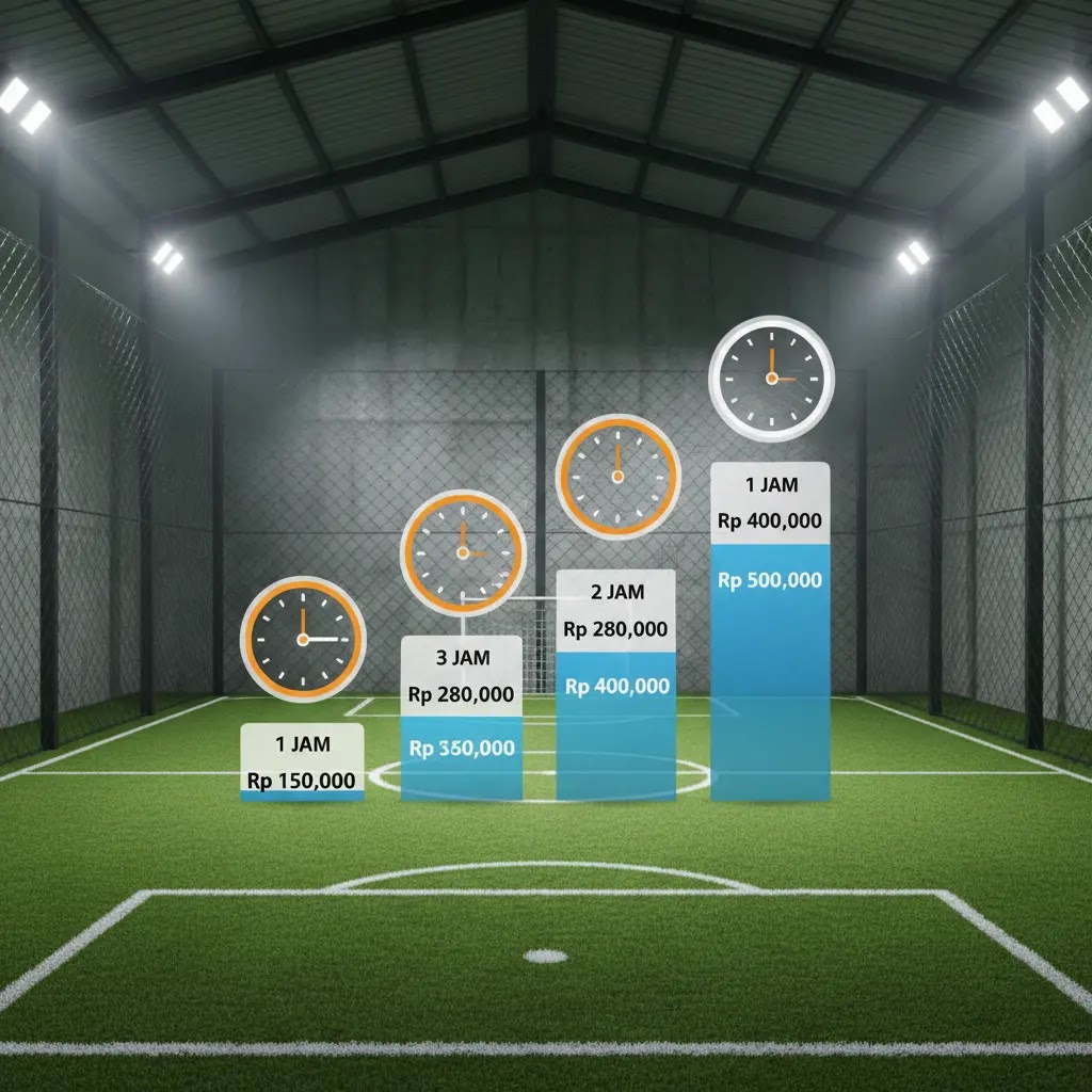 Tarif sewa lapangan futsal per jam berapa