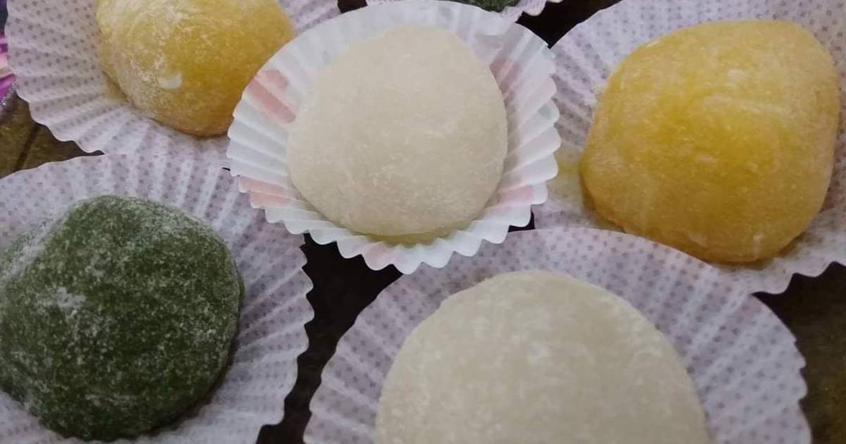 Bánh mochi từ bột mochi trộn sẵn của Nhật