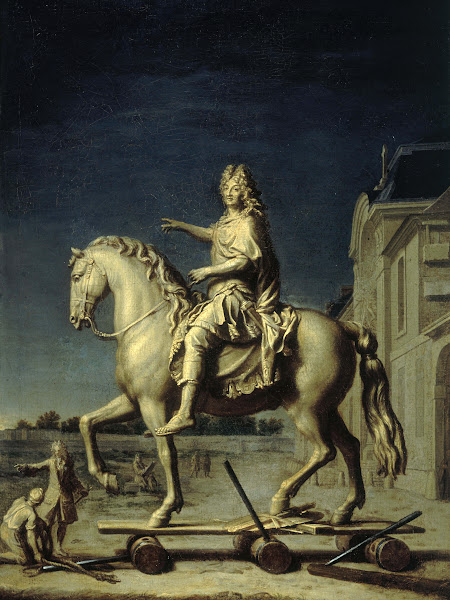 Transport sur la place Louis le Grand actuelle place Vendôme de la statue de Lou