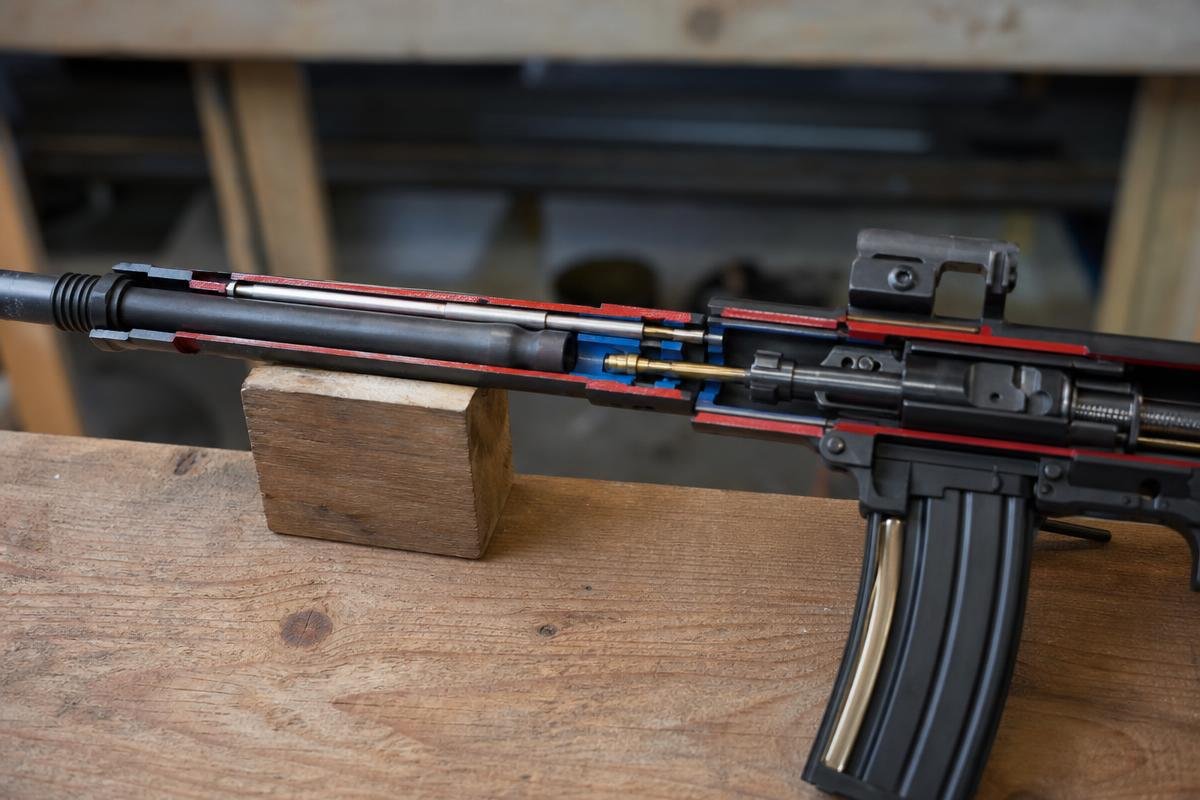 AR-15 gas system explained showing direct impingement gas path through barrel and bolt carrier