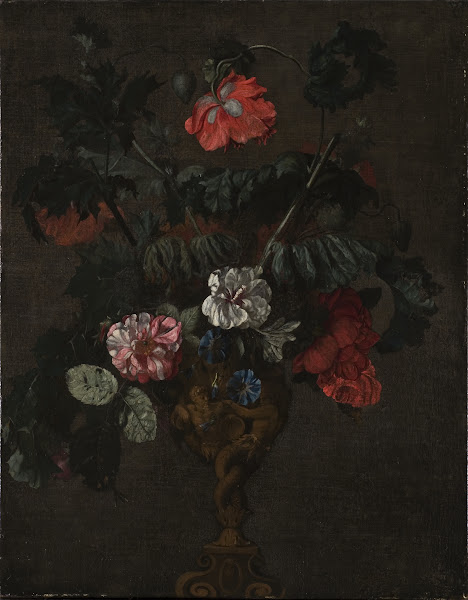 Flowers in a Sculptured Vase