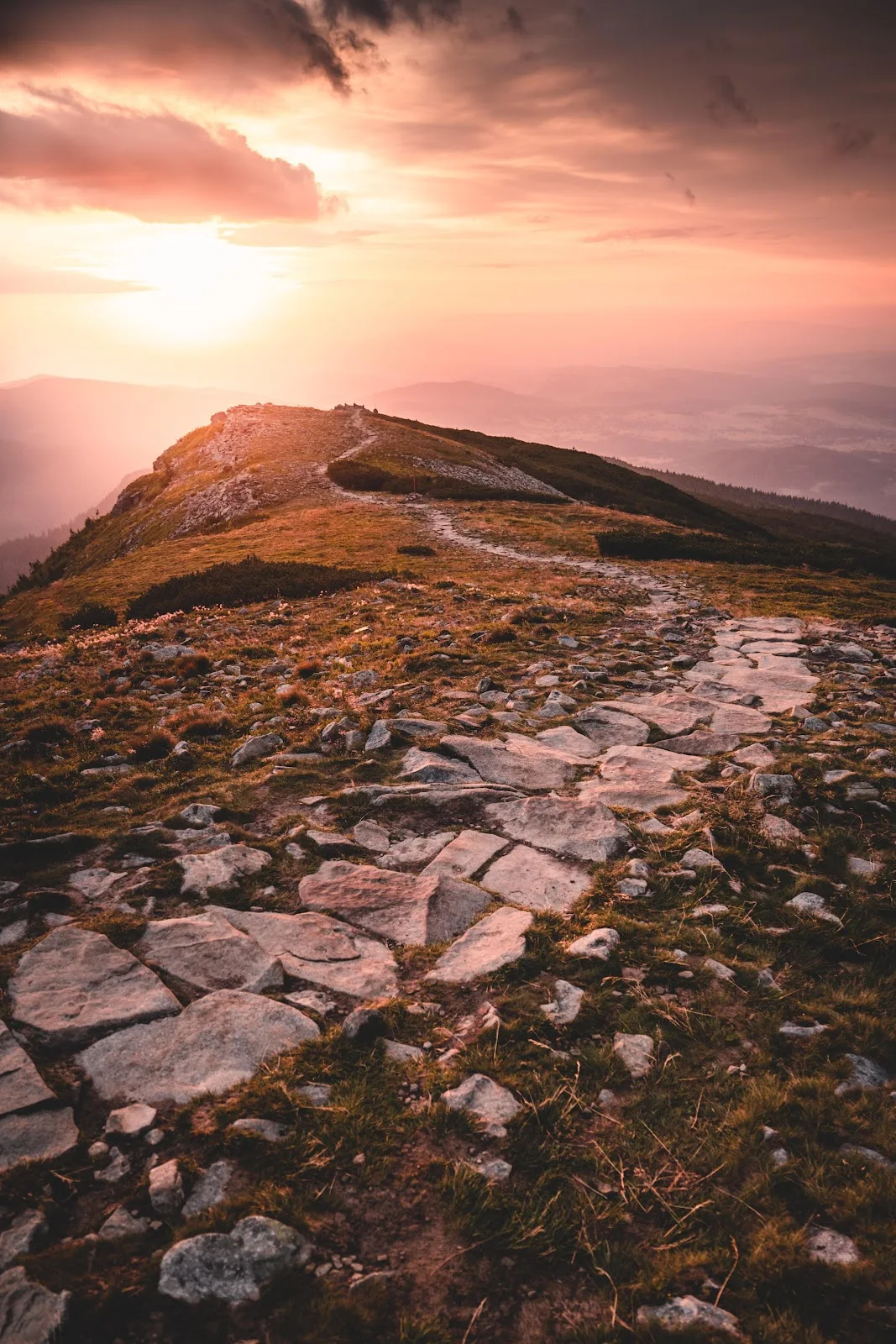 Rocky Mountain Path At Sunset - Landscape Photography 5K iPhone Wallpaper (3734x5601)