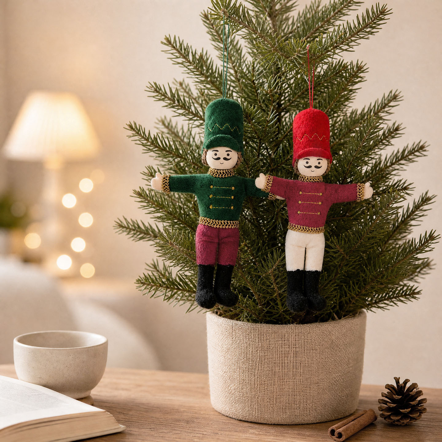 Stoff-Nussknacker-Anhänger für Weihnachtsbaum und Dekoration