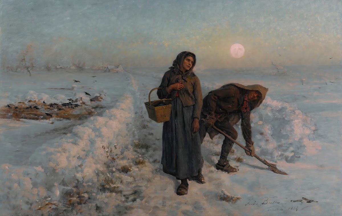 Sur la route en hiver artois 1884