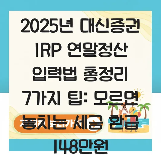 대신증권 IRP 연말정산 입력 하는 법 대표 이미지