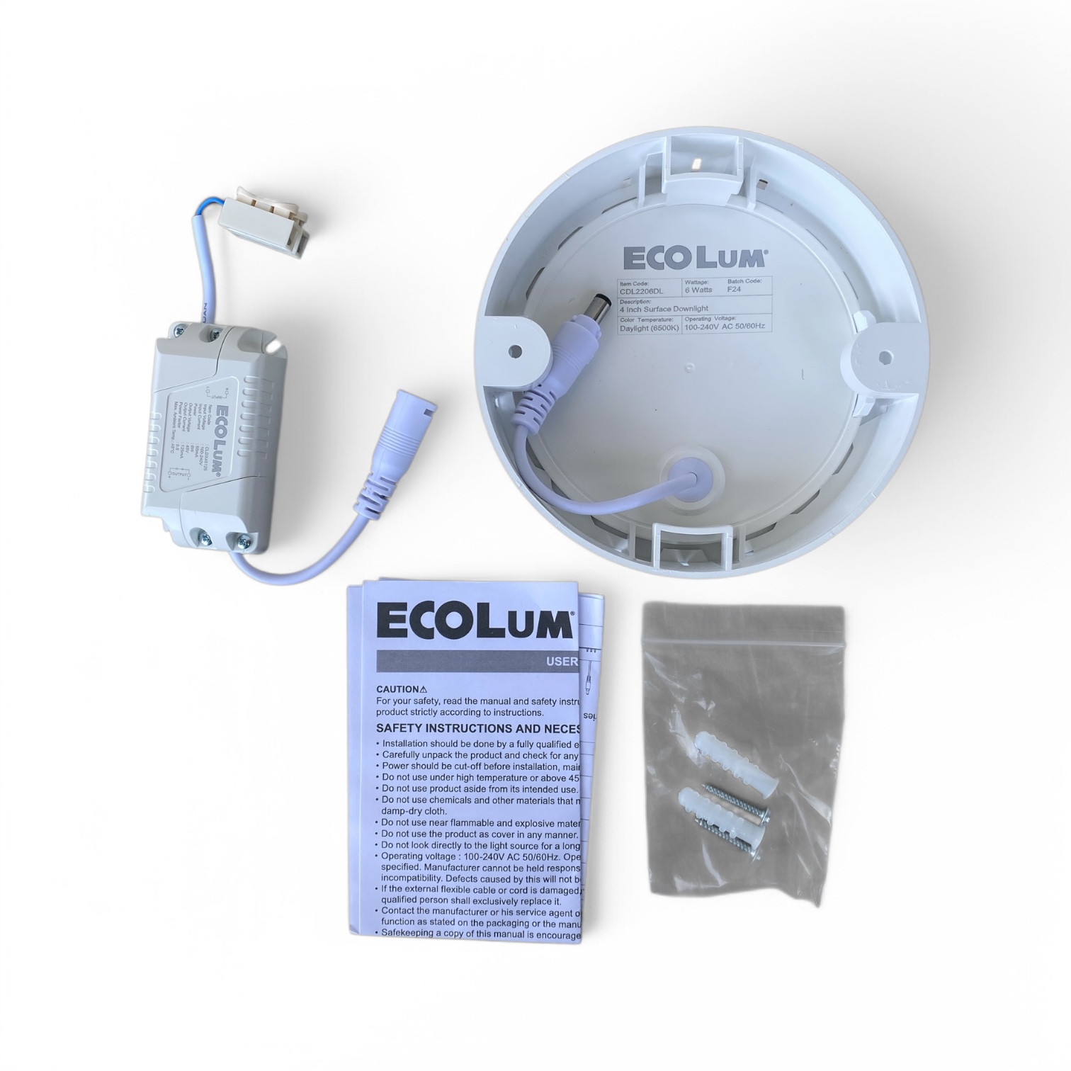 Ecolum Round Surface Downlights (Daylight)