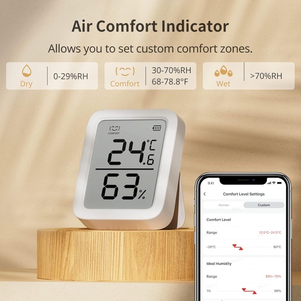 SwitchBot Medidor de Temperatura y Humedad Plus con Pantalla Gigante