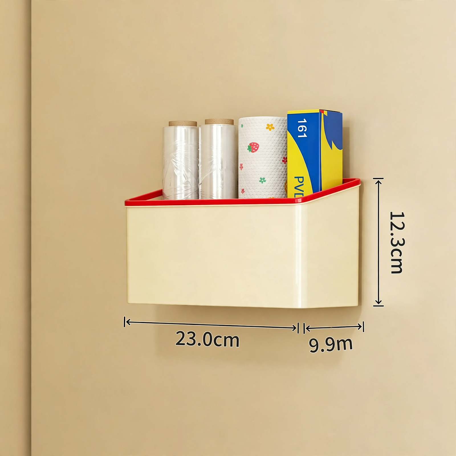 Magnetic kitchen storage box for the refrigerator door