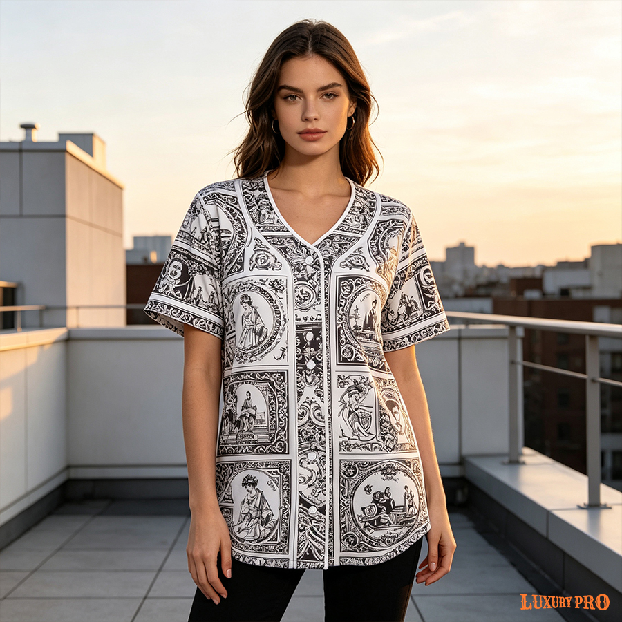 AOP TMP Women's Baseball Cardigan