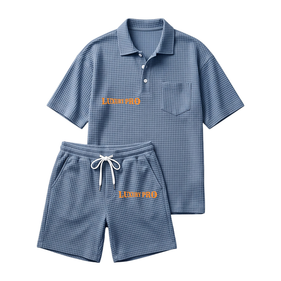 2D Waffle Polo Set With Pockets