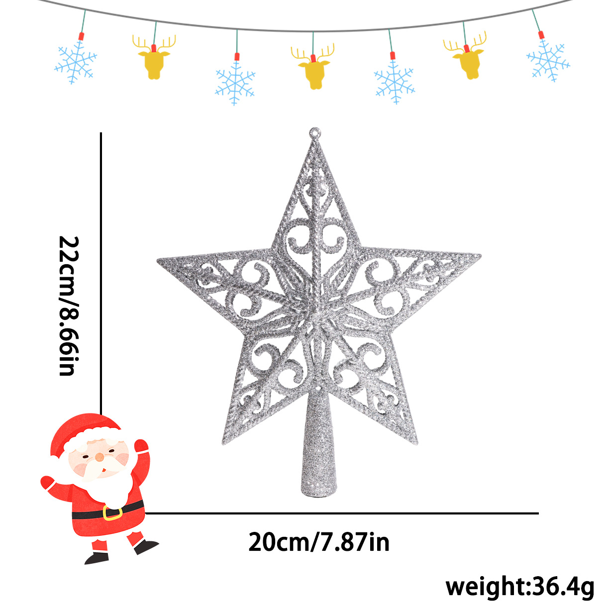 Christmas Tree Star with Glitter