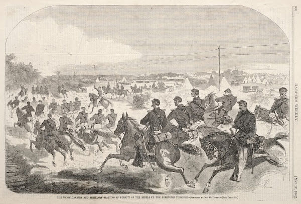 The Union Cavalry and Artillery Starting in Pursuit of the Rebels up the Yorktow