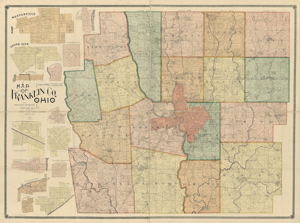 Map of Franklin County Ohio 1895