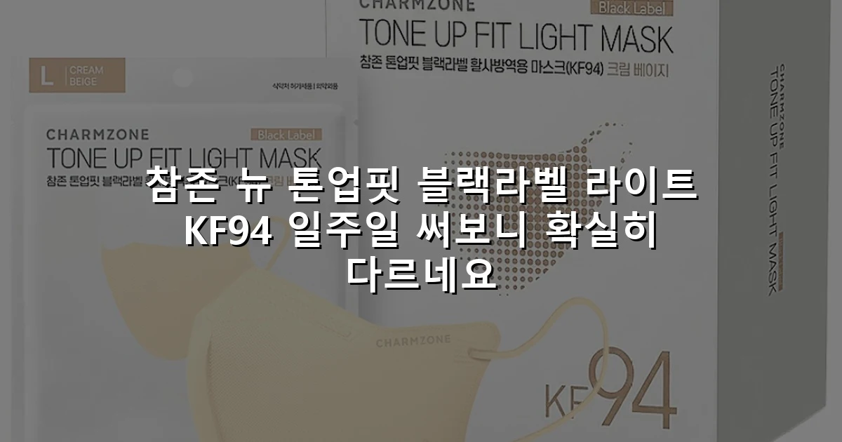 참존 뉴 톤업핏 블랙라벨 라이트 KF94 일주일 써보니 확실히 다르네요
