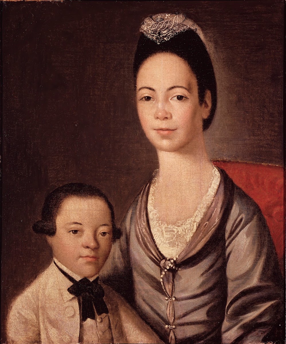Mrs Aaron Lopez and Her Son Joshua between 1772 and 1773