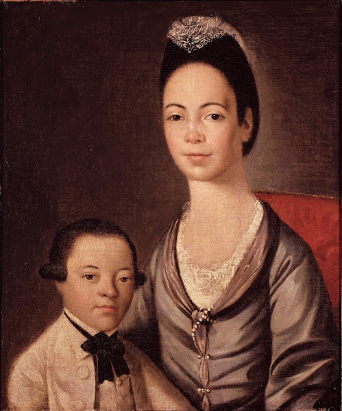 Mrs Aaron Lopez and Her Son Joshua between 1772 and 1773