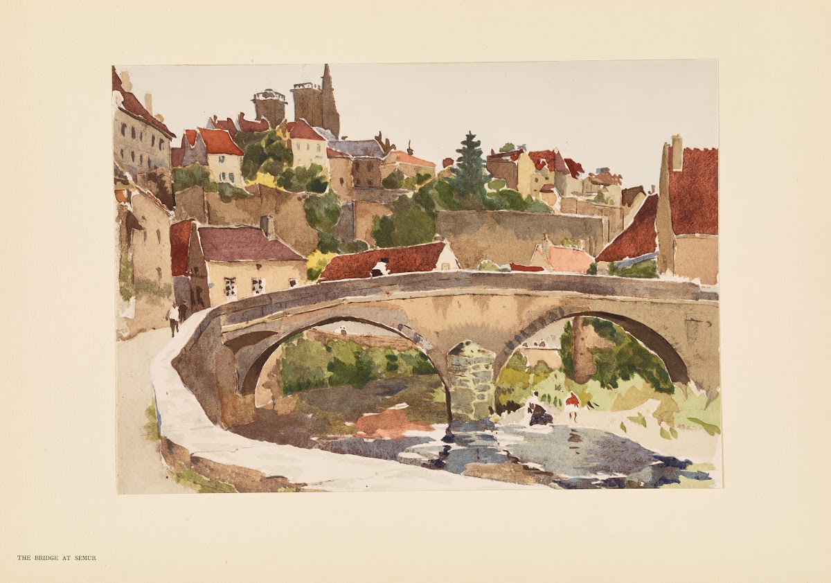 An old bridge at Semur 1925