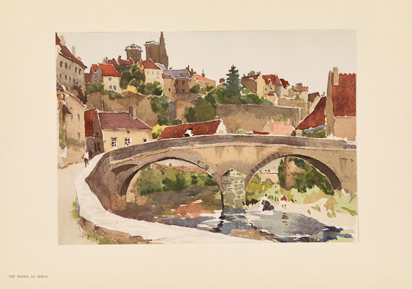 An old bridge at Semur 1925
