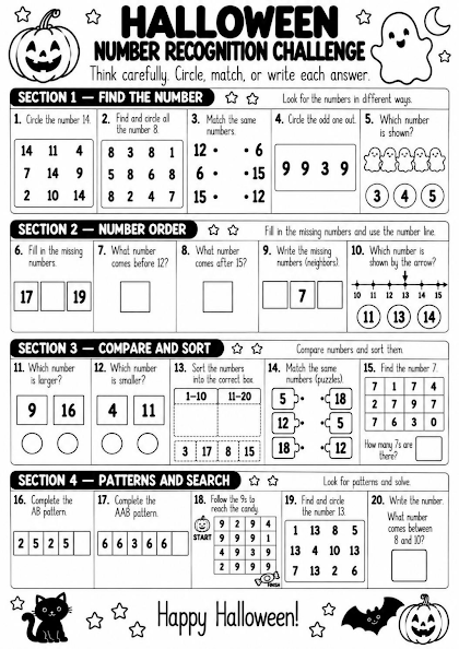 Halloween Number Recognition Challenge