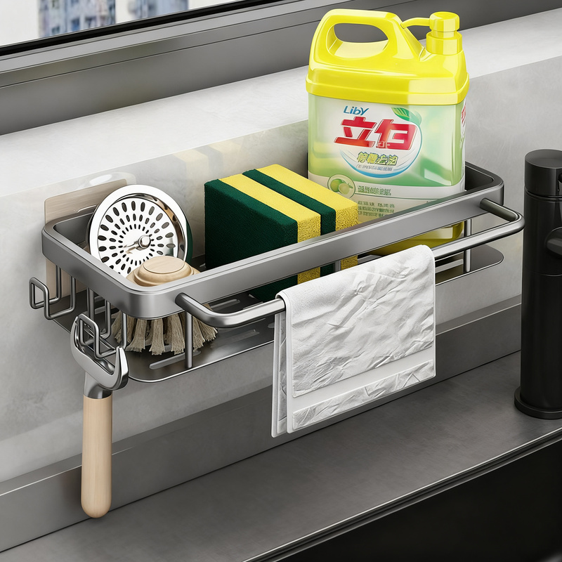 Dish towel holder for the kitchen without drilling