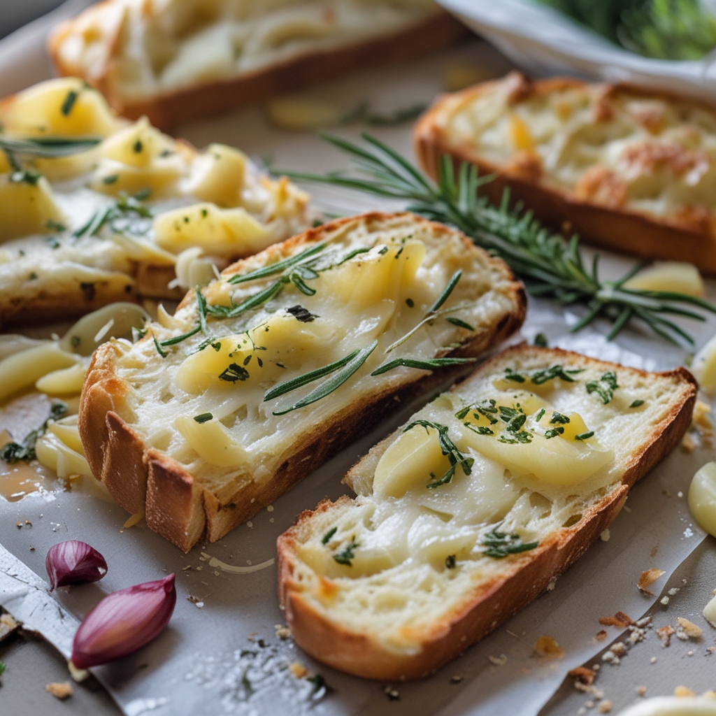 Homemade Garlic Rosemary Bread with Crispy Crust - Easy & Delicious