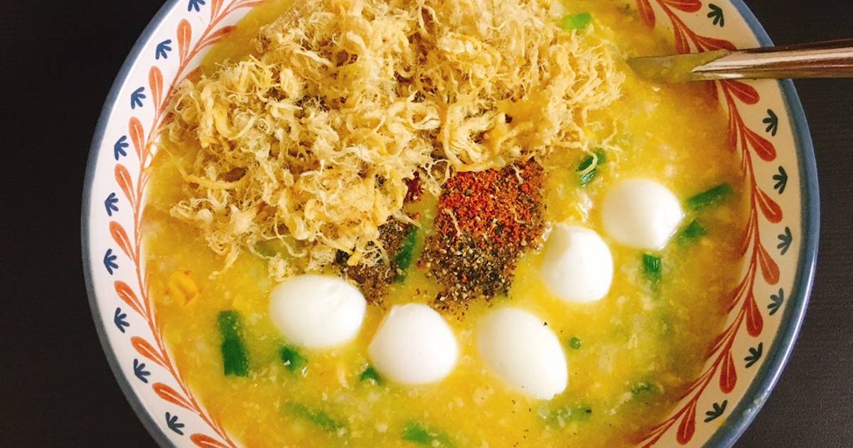 Cháo bí đỏ ngô ngọt thịt bằm