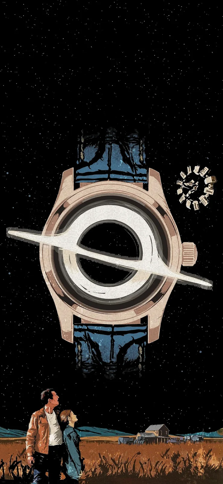 Interstellar Black Hole Watch Art - Digital Illustration Full HD iPhone Wallpaper (1220x2643)