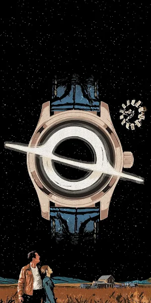 Interstellar Black Hole Watch Art Full HD iPhone Wallpaper Background