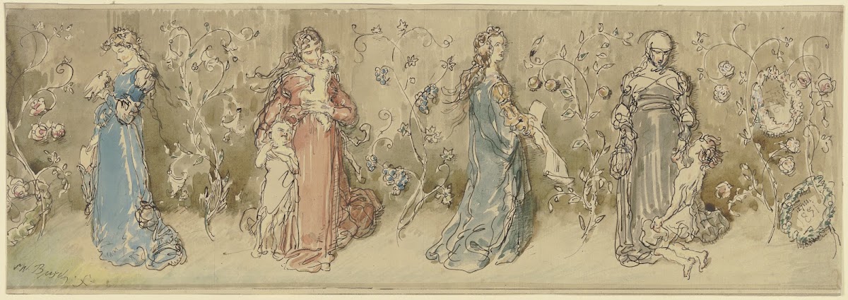 Vier Allegorische Frauendarstellungen 1875