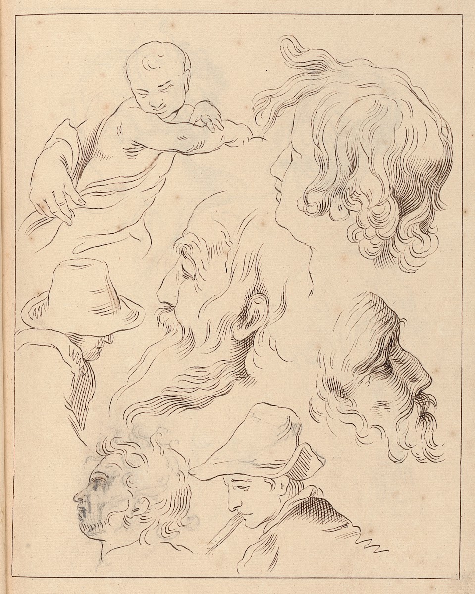 Various Sketches of Heads between 1715 and 1720