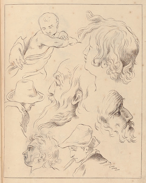 Various Sketches of Heads between 1715 and 1720