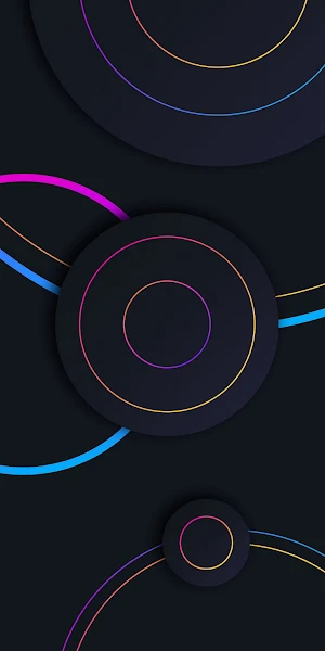 Circles, Gradient, Dark, Abstract, Lines Full HD iPhone Wallpaper Background