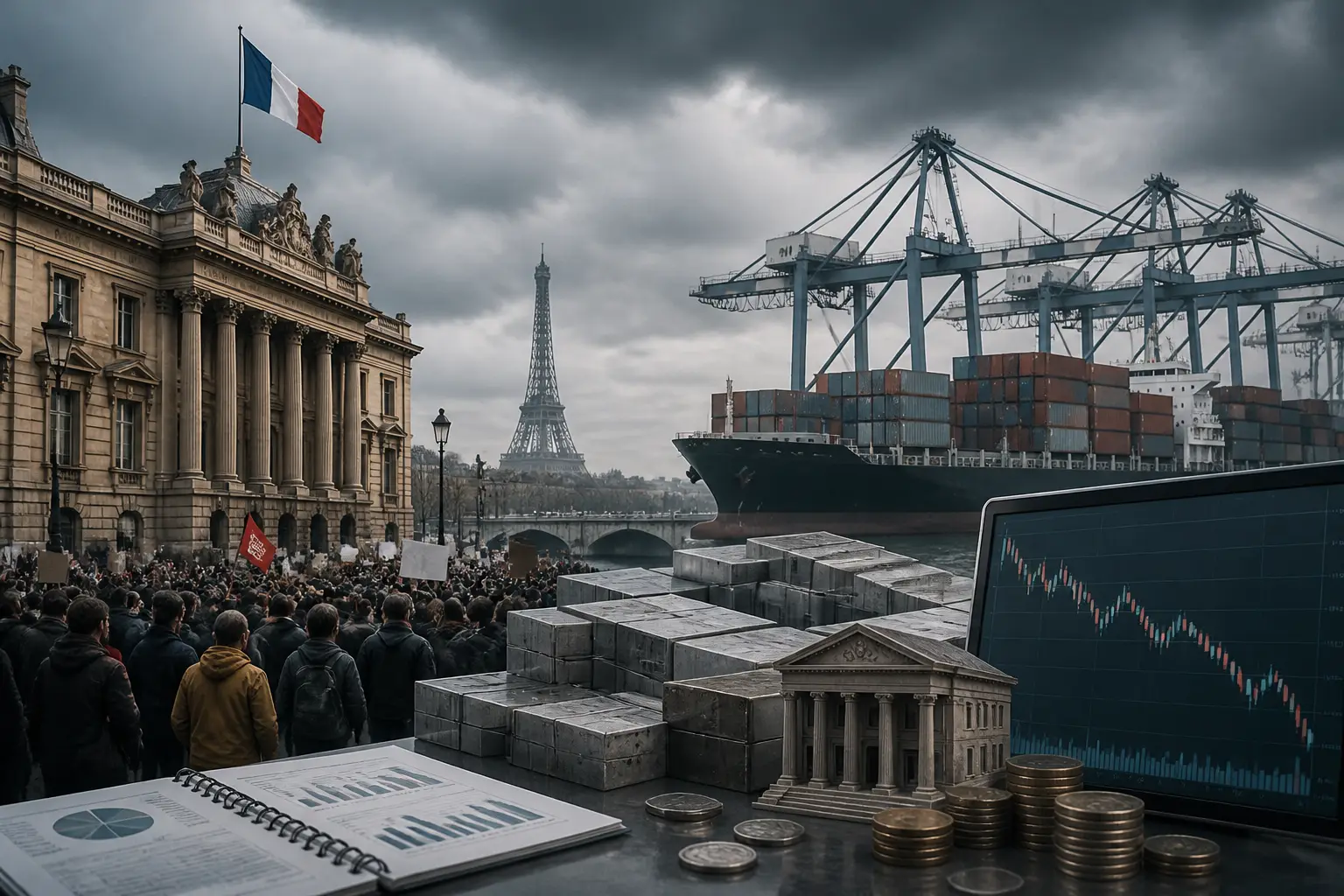 Editorial image for France faces protests and debt crisis as markets demand fiscal restraint