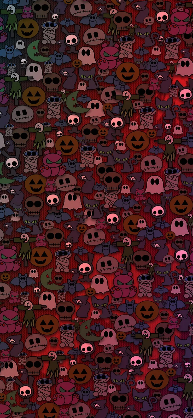 Spooky Cute Halloween Pattern - Digital Pattern Art Full HD iPhone Wallpaper (1223x2649)