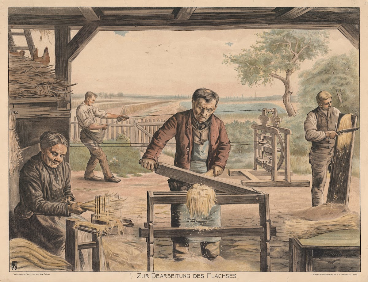 Zur bearbeitung des Flachses 1910