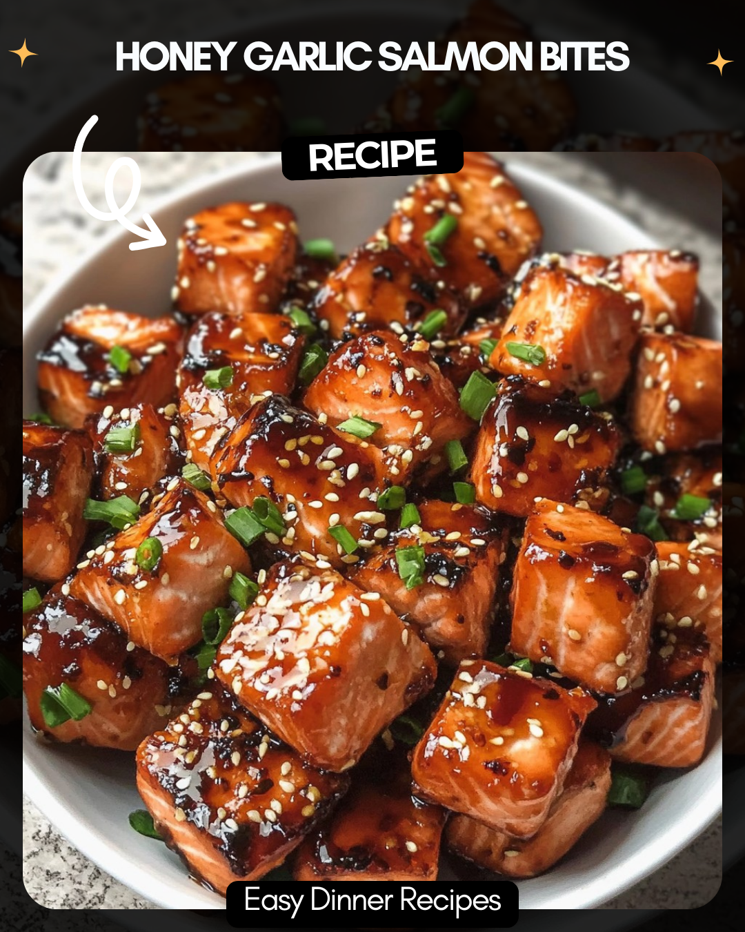 Honey Garlic Salmon Bites