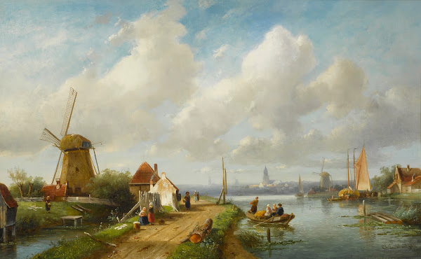 Fishing folk in a Dutch village