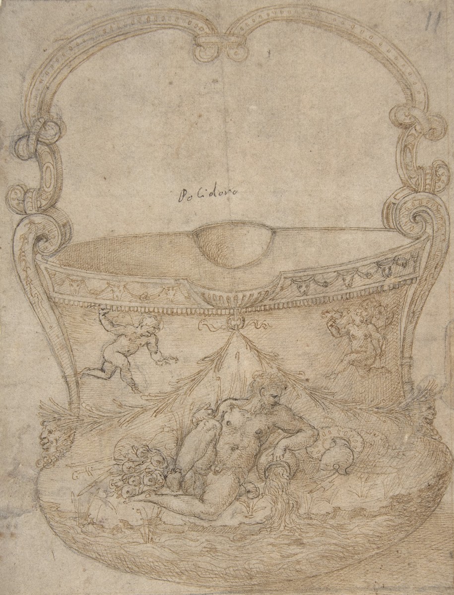 Design for a Bucket Like Vessel with a Handle of Non Figural Interlaces on a Bod