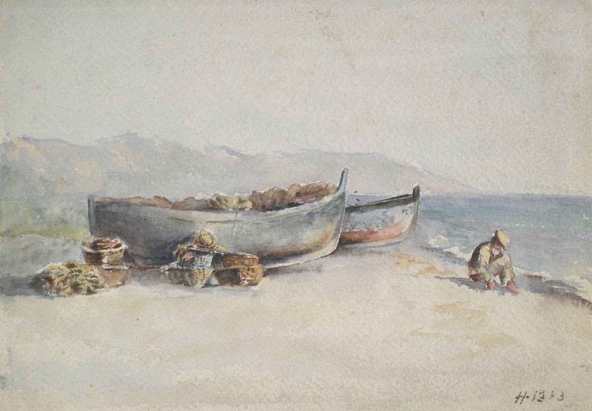 Fishing boats on the shore