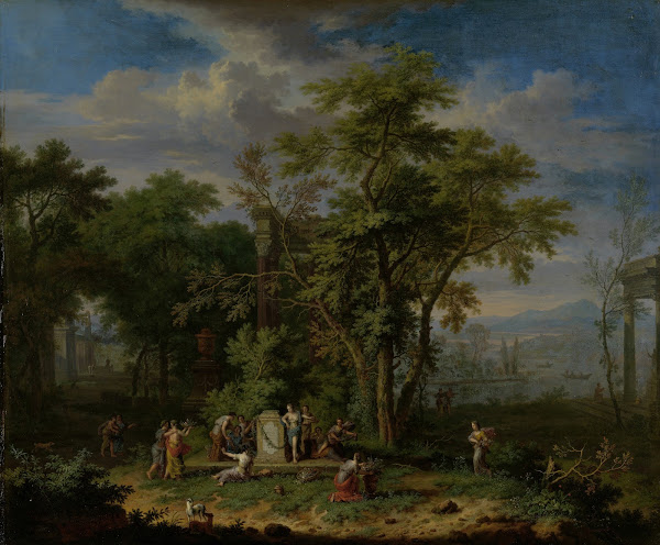 Arcadian Landscape with a Ceremonial Sacrifice c 1700   c 1749