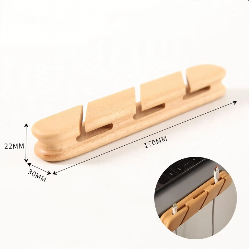 Wooden cable organizer with slots