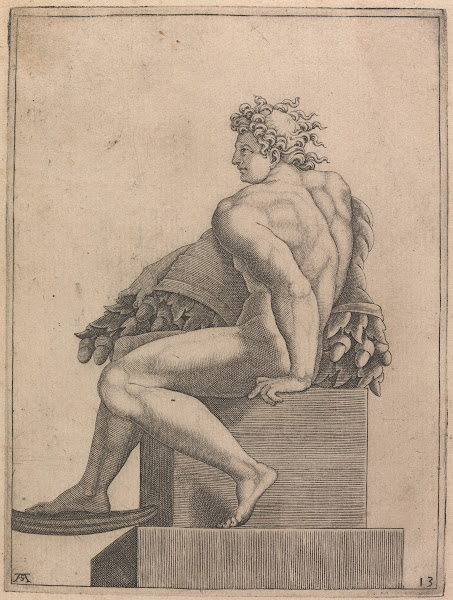 Male Nude from Panel of The Drunkeness of Noah 1550 1585
